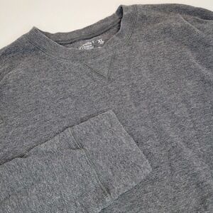 Hanes Waffle T, Gray Long Sleeve,‎ Relaxed Fit, Size XL